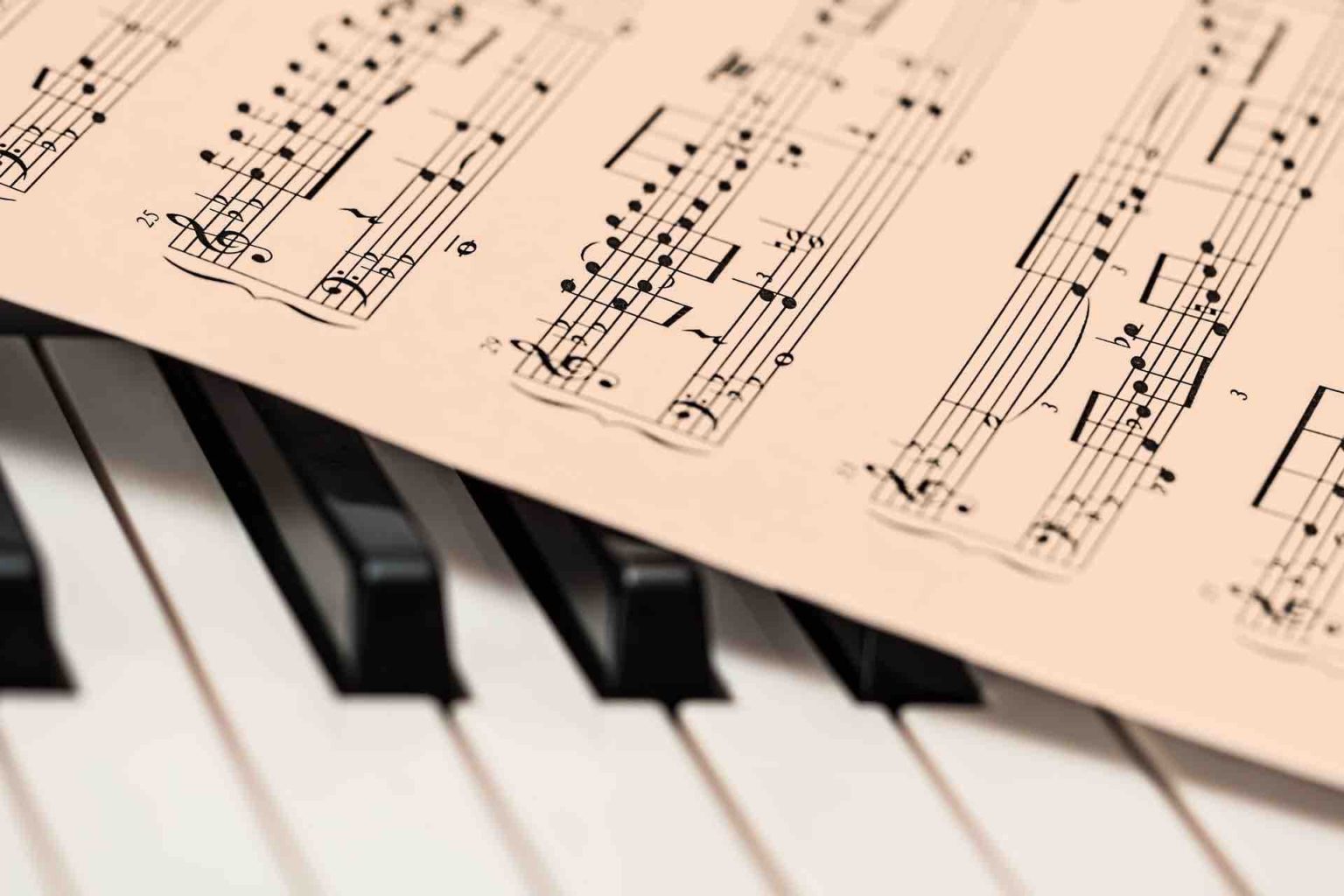 Sheet music on a piano
